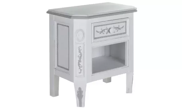 Тумба прикроватная камея (инлавка) белый 57x60x34 см.