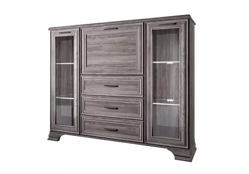 Тумба tiffany 2v1d3s (анрэкс) коричневый 154x126x37 см.