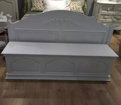 Тумба в изножье кровати марсель (инлавка) белый 162x45x40 см.