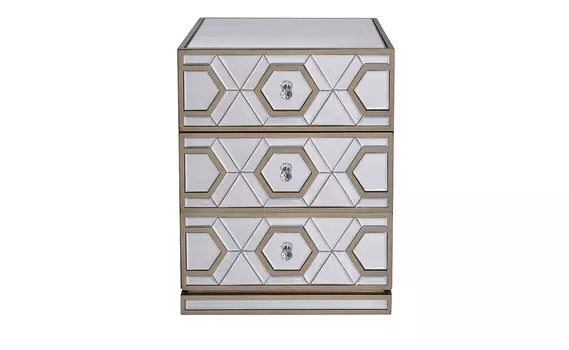 Тумбочка (garda decor) серебристый 46x66x42 см.