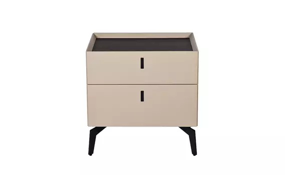 Тумбочка с двумя ящиками (garda decor) бежевый 50x50x43 см.