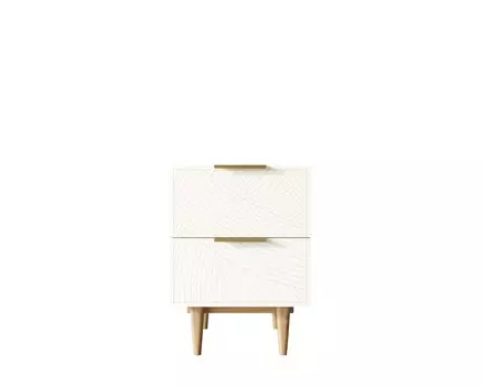 Тумбочка с двумя ящиками line (etg-home) бежевый 40x55x35 см.