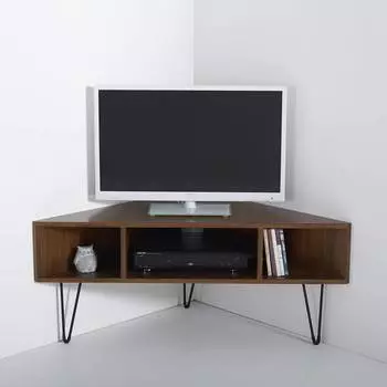 Тв-тумба угловая в винтажном стиле watford (laredoute) коричневый 120x50x55 см.
