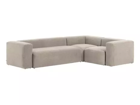 Угловой четырехместный диван blok (la forma) бежевый 320x69x230 см.