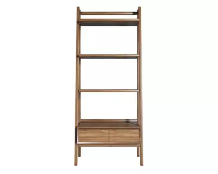 Узкий стеллаж bruni с двумя ящиками (etg-home) коричневый 80x190x40 см.