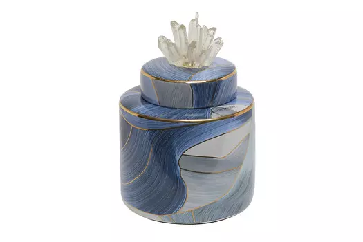 Ваза (garda decor) голубой 16x24x16 см.