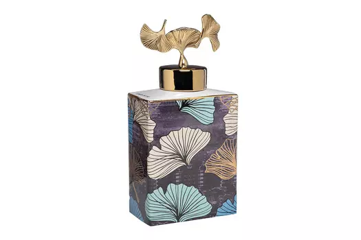 Ваза керамическая гинкго (garda decor) мультиколор 14x30x14 см.