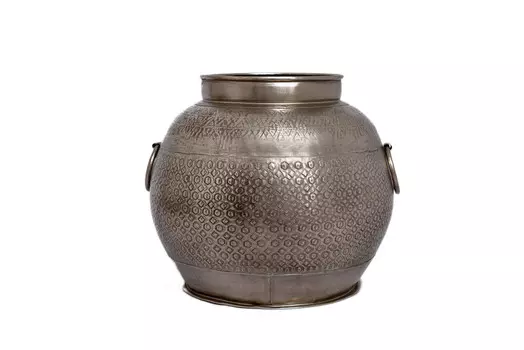 Ваза с гравировкой (abby décor) серый 30x25x28 см.