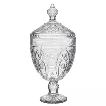 Ваза с крышкой delphian (to4rooms) прозрачный 32 см.