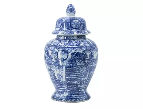 Ваза с крышкой (glasar) синий 25.5x43.0x25.5 см.