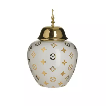 Ваза с крышкой (to4rooms) белый 25x40x25 см.