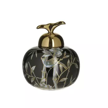 Ваза с крышкой (to4rooms) черный 22x24x22 см.