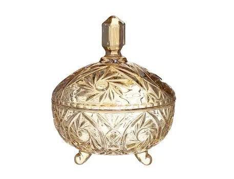 Ваза с крышкой vitrolles (to4rooms) золотой 19 см.