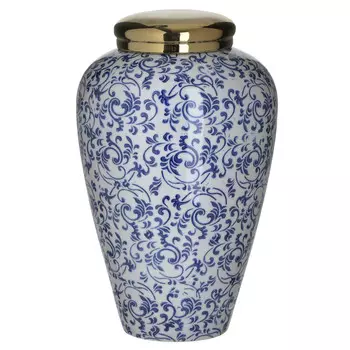 Ваза с крышкой without (to4rooms) синий 31 см.