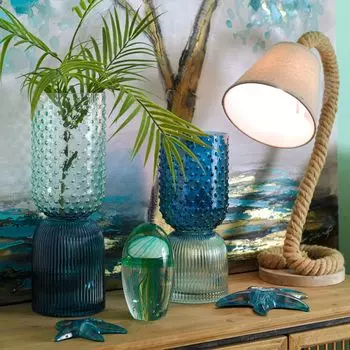 Ваза (to4rooms) синий 13x30x13 см.