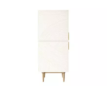 Вертикальный комод с двумя дверками line (etg-home) бежевый 60x140x45 см.