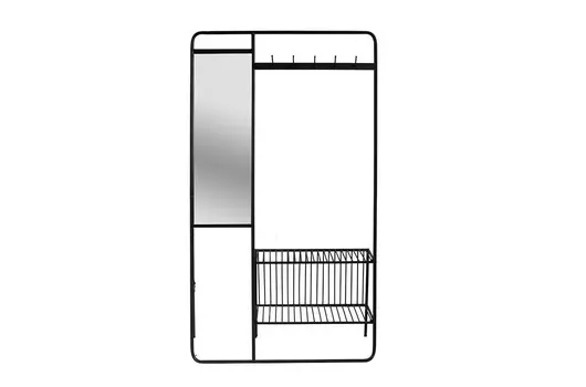 Вешалка напольная с зеркалом artius (to4rooms) черный 101x180x28 см.