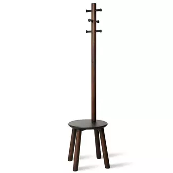 Вешалка-табурет pillar напольная (umbra) коричневый 50x165x50 см.