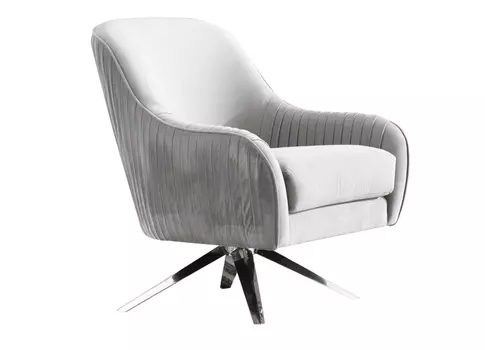 Вращающееся кресло из велюра (garda decor) серый 83x92x75 см.