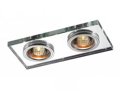 Встраиваемый светильник mirror (novotech) серебристый 18x2x9 см.