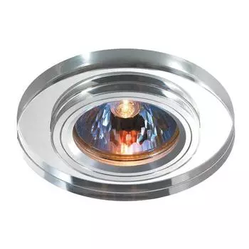 Встраиваемый светильник novotech mirror 369756 (novotech) серебристый 10 см.