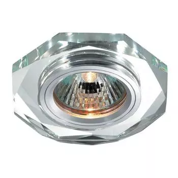 Встраиваемый светильник novotech mirror 369759 (novotech) серебристый 10 см.