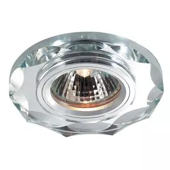 Встраиваемый светильник novotech mirror 369762 (novotech) серебристый 10 см.