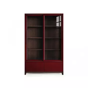 Высокая витрина case (the idea) красный 121x190x45 см.