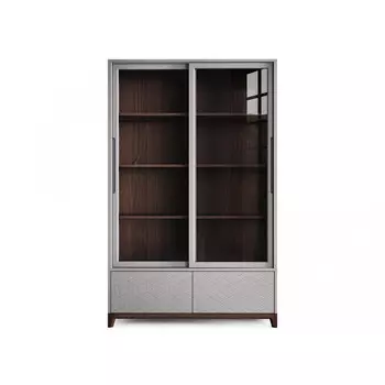 Высокая витрина case (the idea) серый 121x190x45 см.