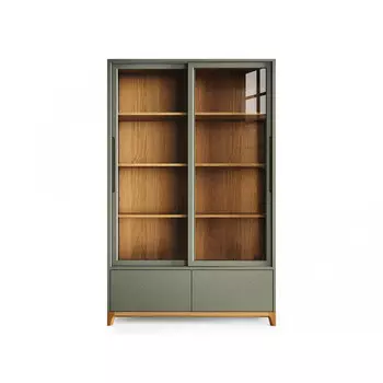 Высокая витрина case (the idea) зеленый 121x190x45 см.