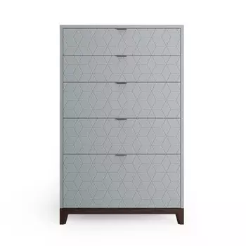 Высокий комод case (the idea) серый 76x122x45 см.