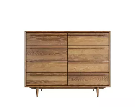 Высокий комод на восемь ящиков bruni (etg-home) коричневый 125x100x45 см.