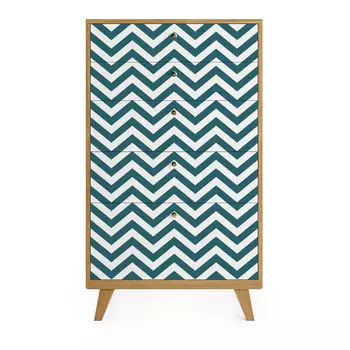 Высокий комод thimon (the idea) бирюзовый 76x130x45 см.