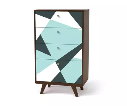 Высокий комод thimon (the idea) голубой 70x120x45 см.