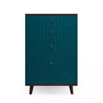 Высокий комод twin (the idea) бирюзовый 67x104x45 см.