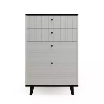 Высокий комод twin (the idea) серый 67x104x45 см.