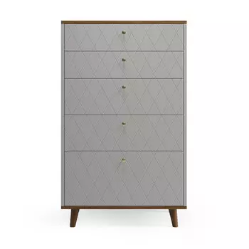 Высокий комод twin (the idea) серый 76x126x45 см.