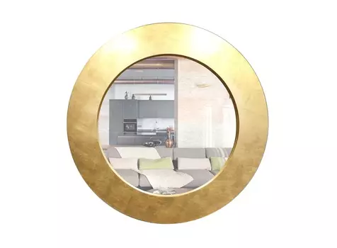 Зеркало круглое настенное pieces 90 (inshape) золотой 3 см.