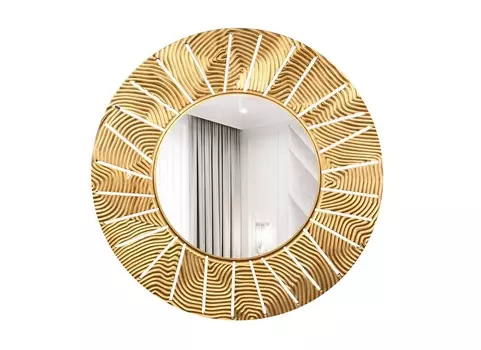 Зеркало круглое настенное sunshine 75 (inshape) золотой 3 см.