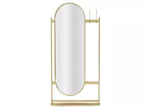 Зеркало настенное с крючками paper (to4rooms) золотой 52.0x106.0x12.0 см.