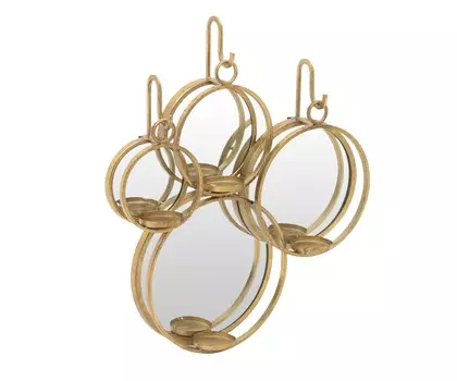 Зеркало настенное с подсвечниками matty (to4rooms) золотой 53.0x63.0x12.0 см.