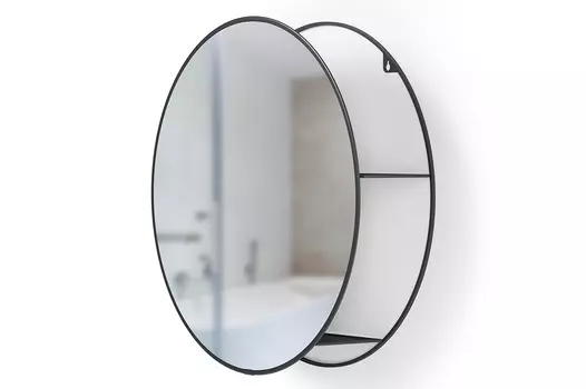 Зеркало настенное сirko (umbra) черный 13 см.