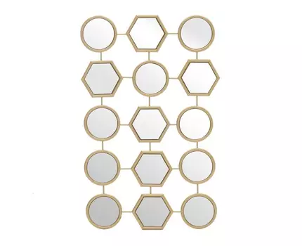 Зеркало настенное stephan (to4rooms) золотой 43.5x70.0x1.0 см.