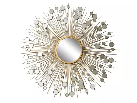 Зеркало peacock (garda decor) золотой 2 см.
