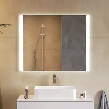 Зеркало с подсветкой tess (alavann) белый 90x80x3 см.