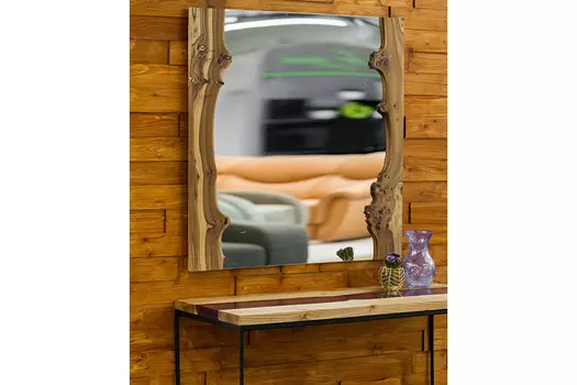 Зеркало (woodzpro) бежевый 100.0x100.0 см.