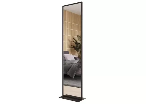 Зеркало zeliso-1 black одностороннее (genglass) черный 45x185x25 см.