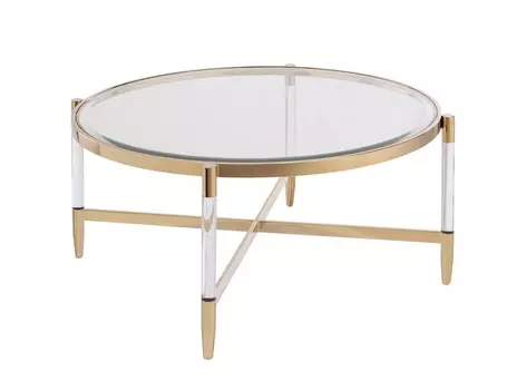 Журнальный стол шэрон (louvrehome) золотой 90x40x90 см.