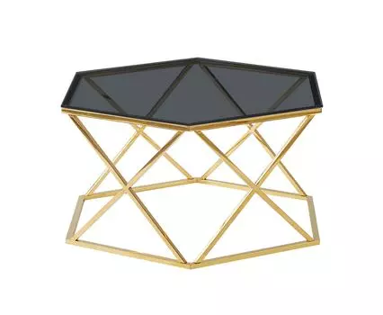 Журнальный столик круз 93*80 стекло smoke сталь золото (stoolgroup) золотой 92x45x80 см.
