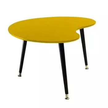 Журнальный столик почка (woodi) желтый 90x43x60 см.